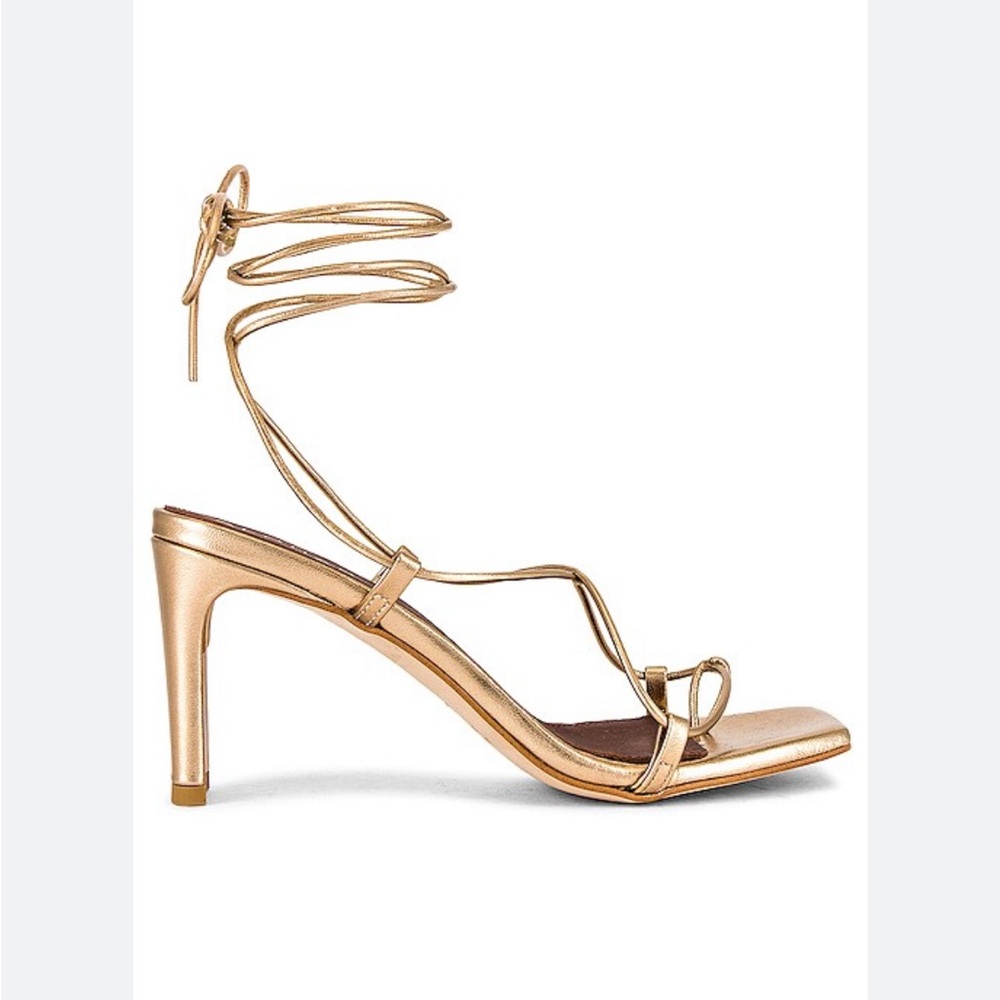 Alohas Bellini Gold Leather Strappy Sandals, NIB, 38